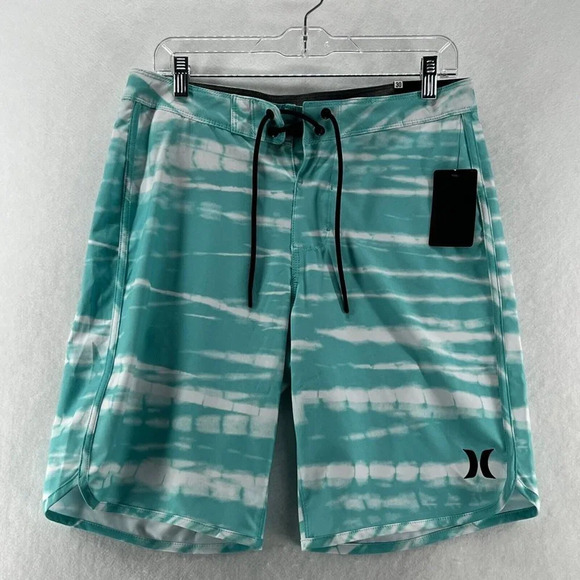 Hurley Other - Hurley Boardshorts Mens Sz 30 Printed Drawstring Stretch Swim Surf Aurora Green